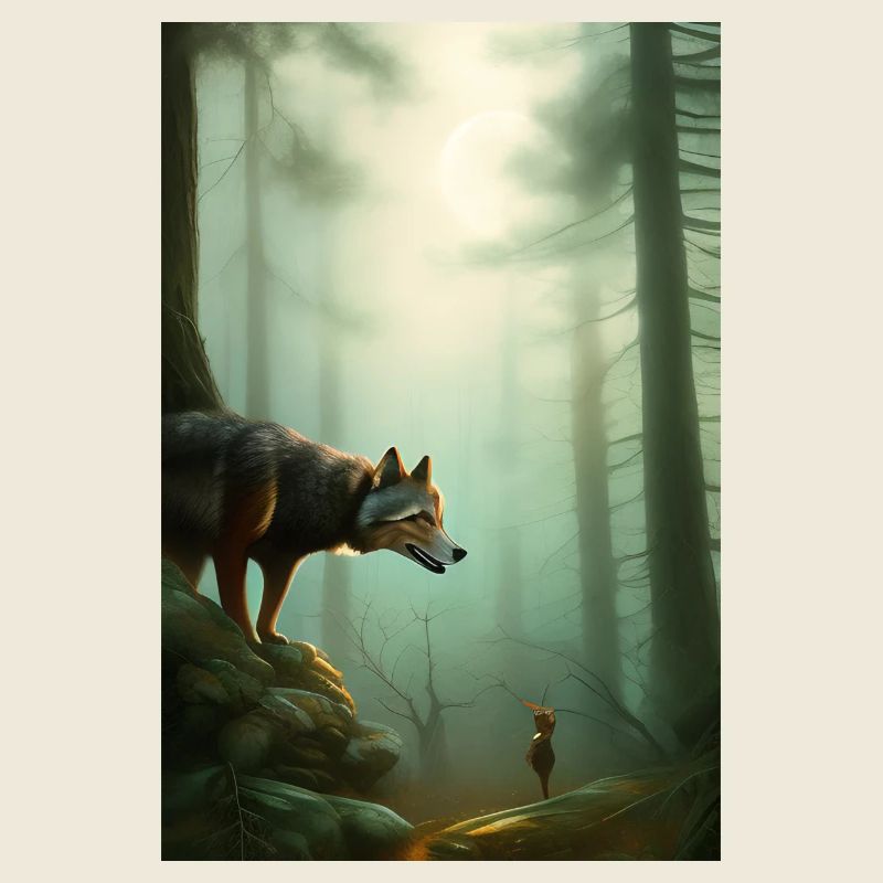 Loup dans la forêt