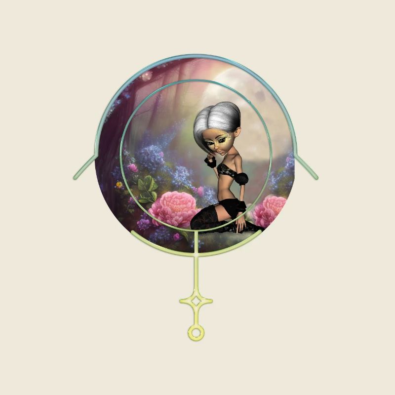 Süße Fee im verschlafenen Garten