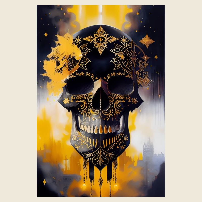 Black and gold skull 2