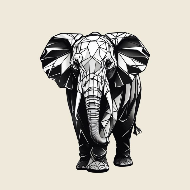 éléphant style géométrique