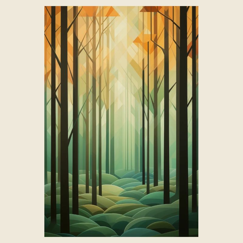 Forest Landscape in Geometric Style