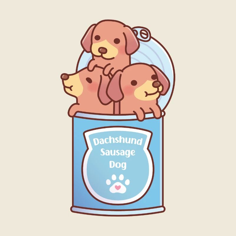 Lustige Dackel Wursthunde In A Can Doodle