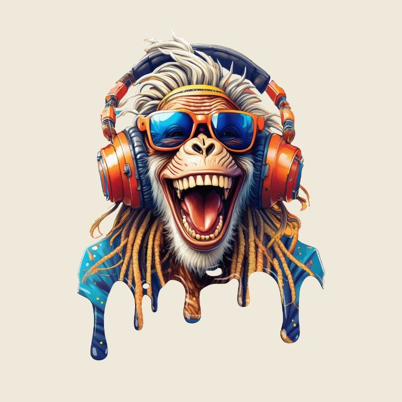Alter Rasta Affe-Dreads-Lachbrille-Hifi-Helm