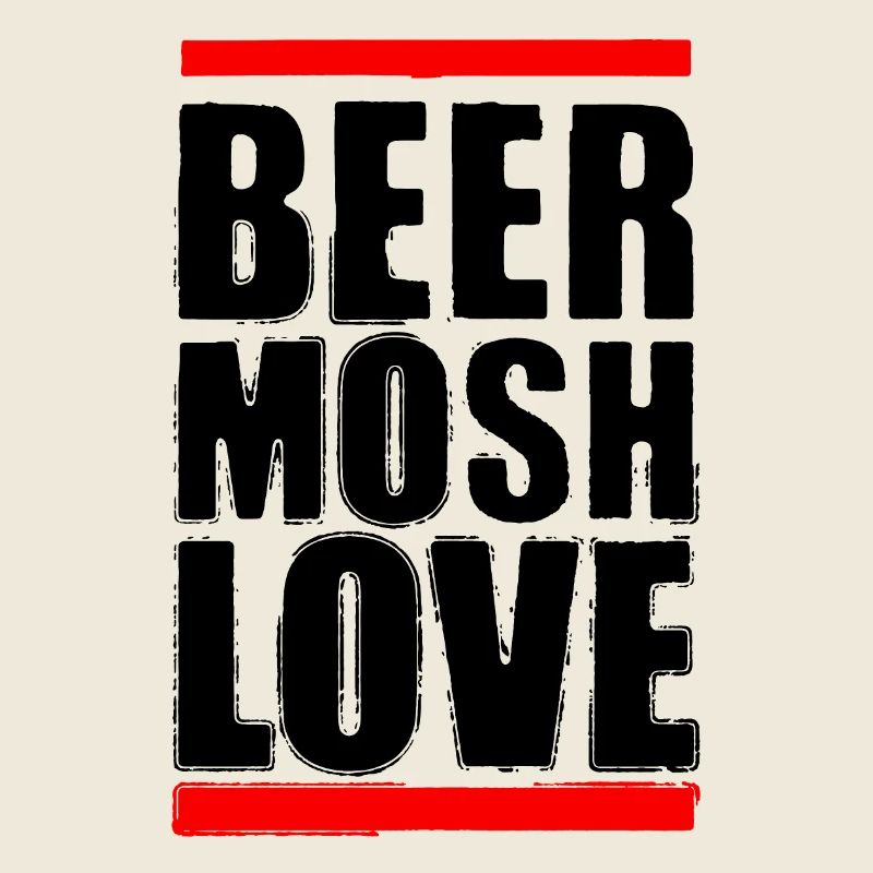 Bier Mosh Liebe Schwarzer Buchstabe