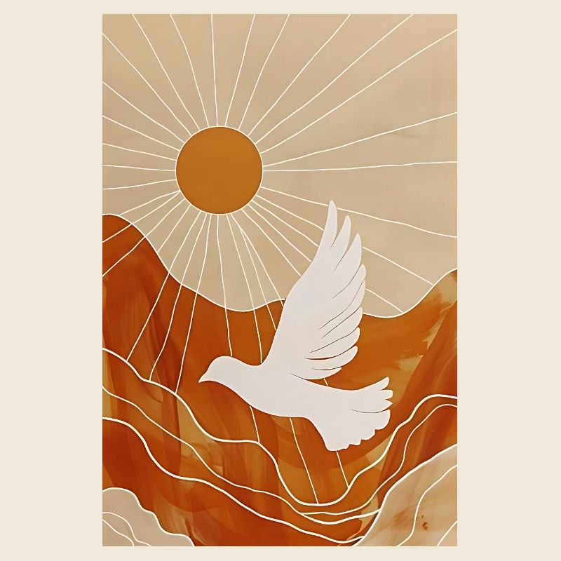 Boho Dove Wall Art, Digital Download, Modern