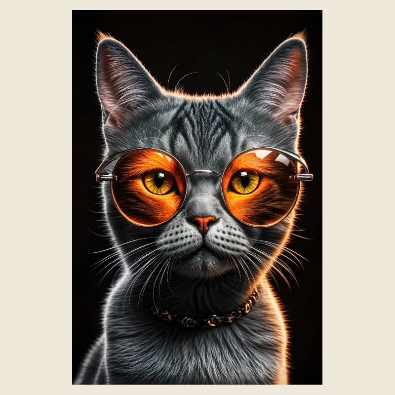 Katze mit einer stylischen Sonnenbrille