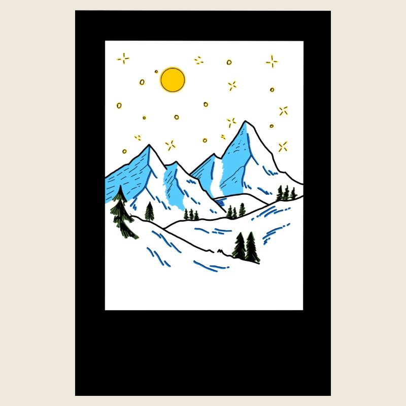 Mountain landscape in sunlight