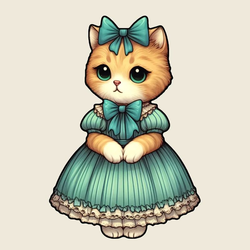 Vintage Dressed Kitten