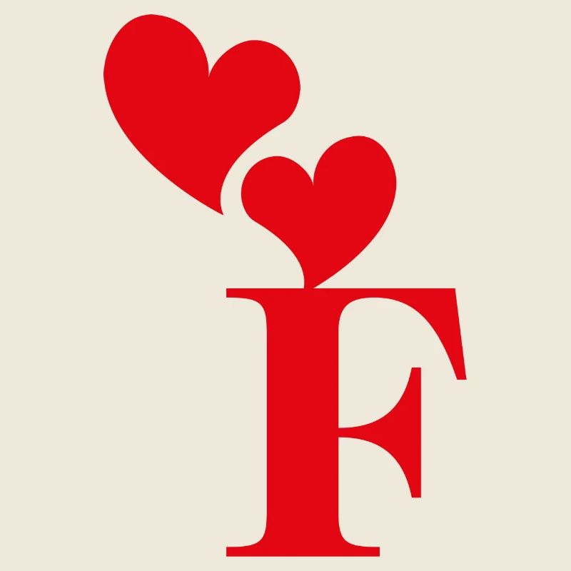 Buchstabe f rotes Herz