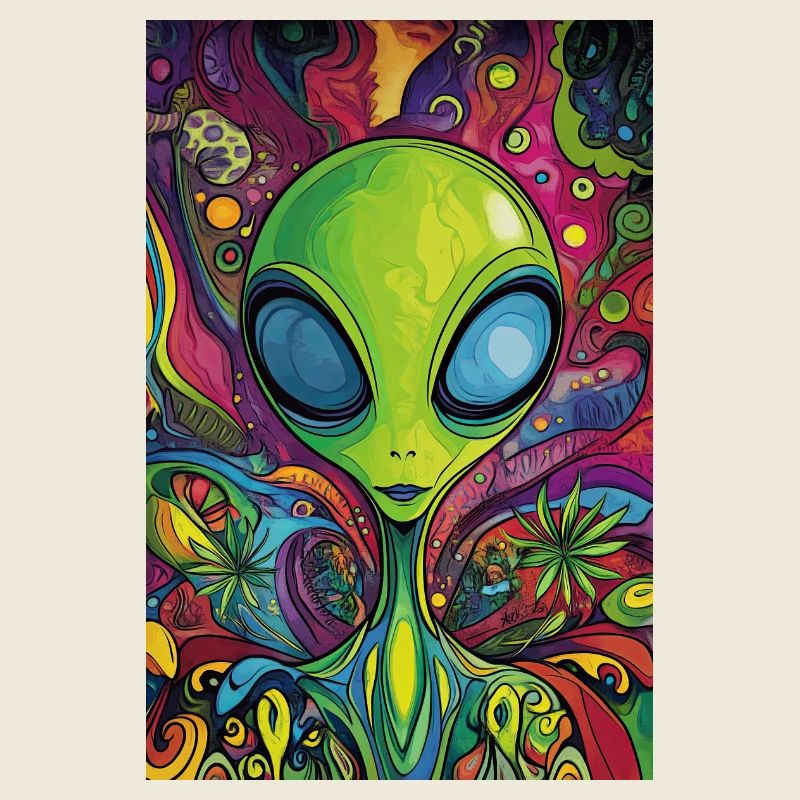 Psychedelischer Alien Neonrausch