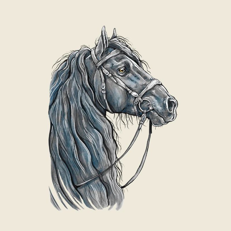 Schwarzer Friese Portrait