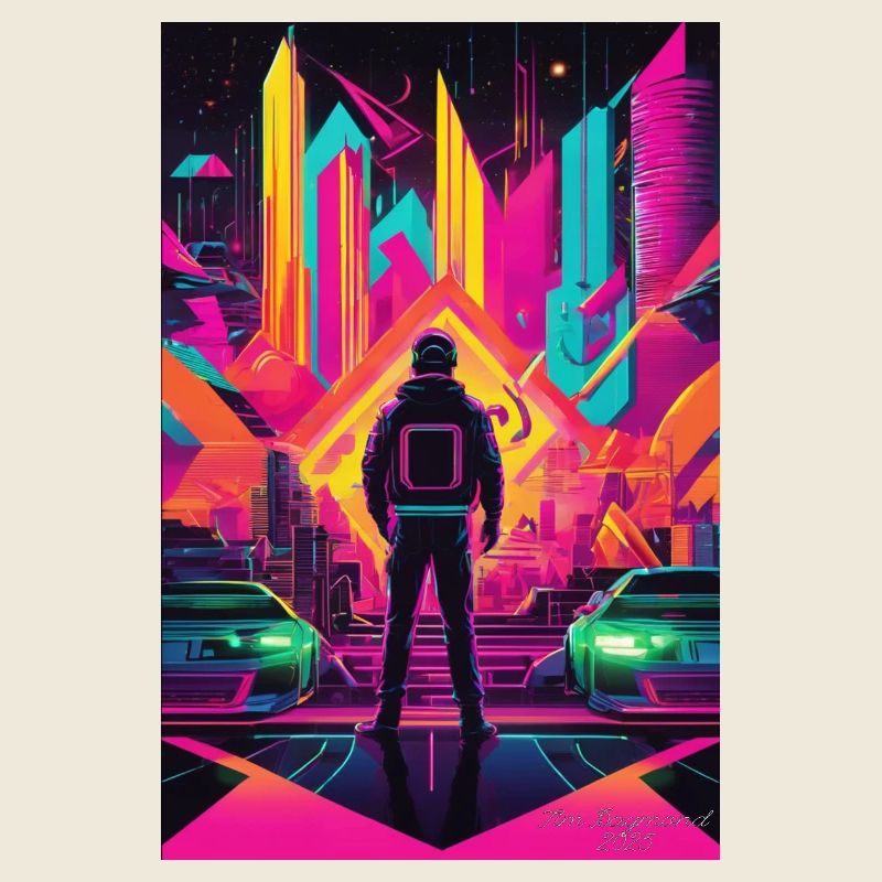 Astronaute de la frontière néon à Neon City