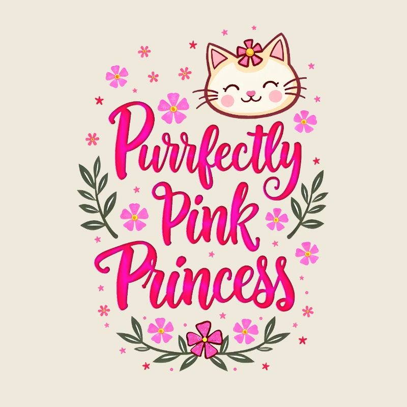 Chatte Princesse Rose Kawaii Girly