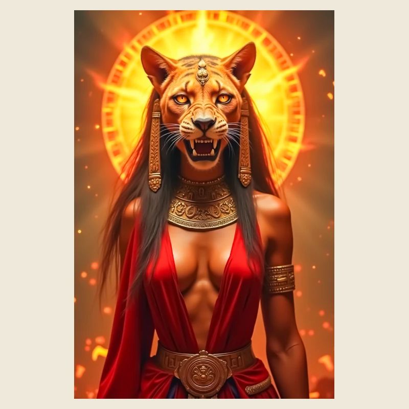 Sekhmet, löwenköpfige Kriegsgöttin, stehend