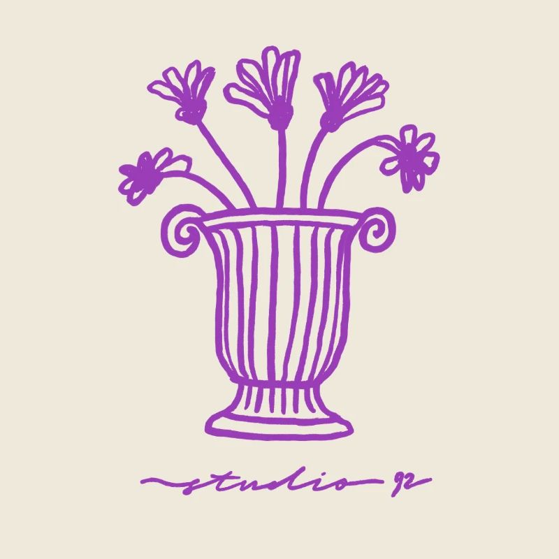 Retro Blumen-Vase – Studio 92 Artprint
