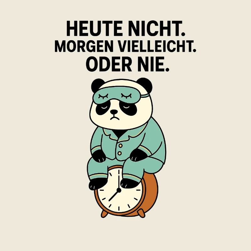 Panda en pyjama avec un réveil
