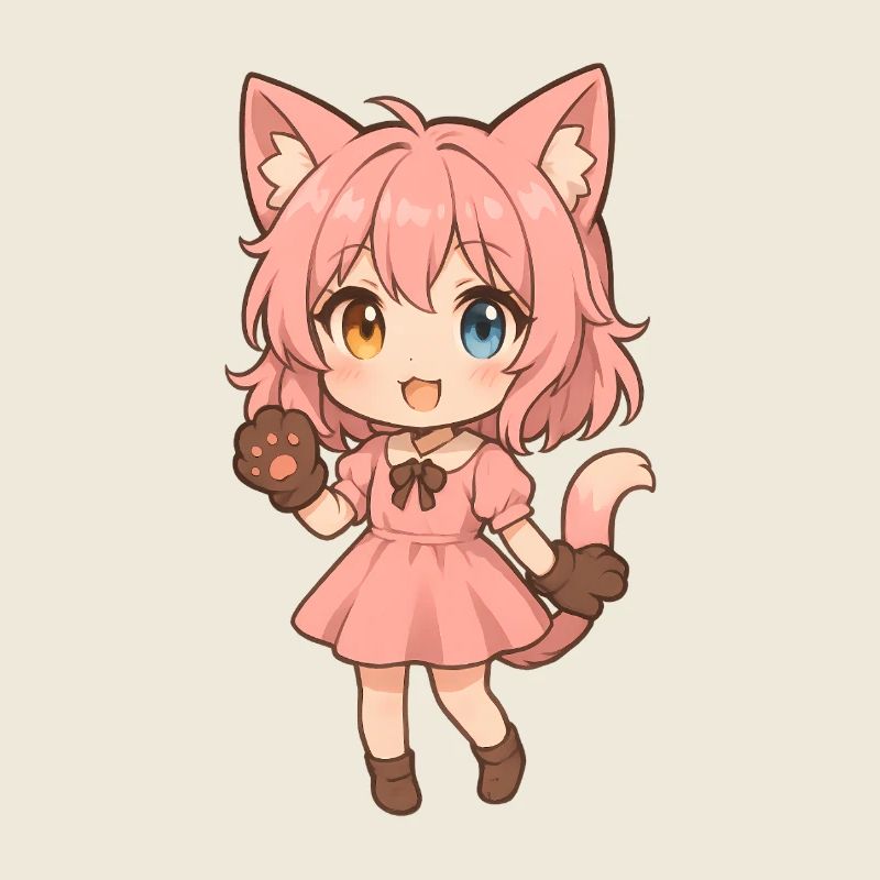 Kawaii Neko Girl – Chibi-Katzenmädchen Design