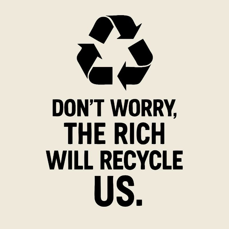 Dont worry the rich will recycle us