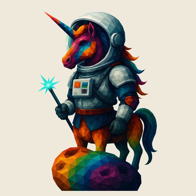 Animaux de style WPAP - Licorne en combinaison d’astronaute