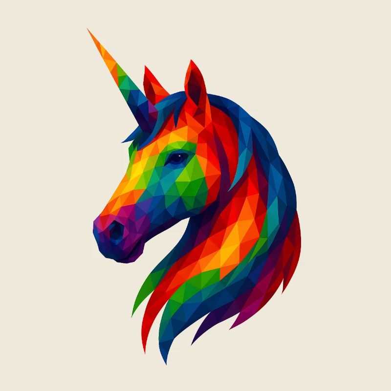 WPAP Stil Tiere - Einhorn