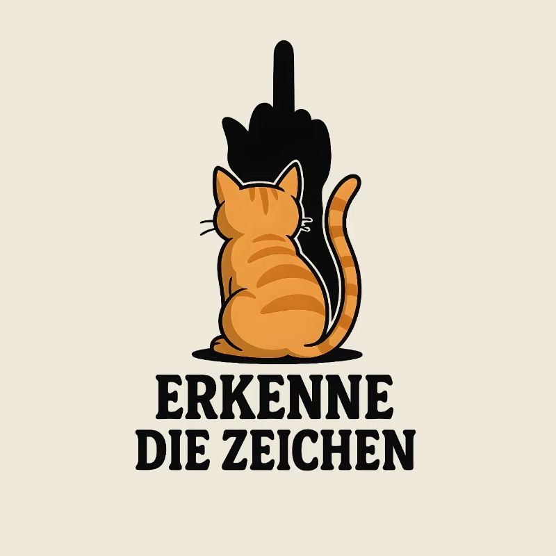 Erkenne die Zeichen Katze Mittelfinger