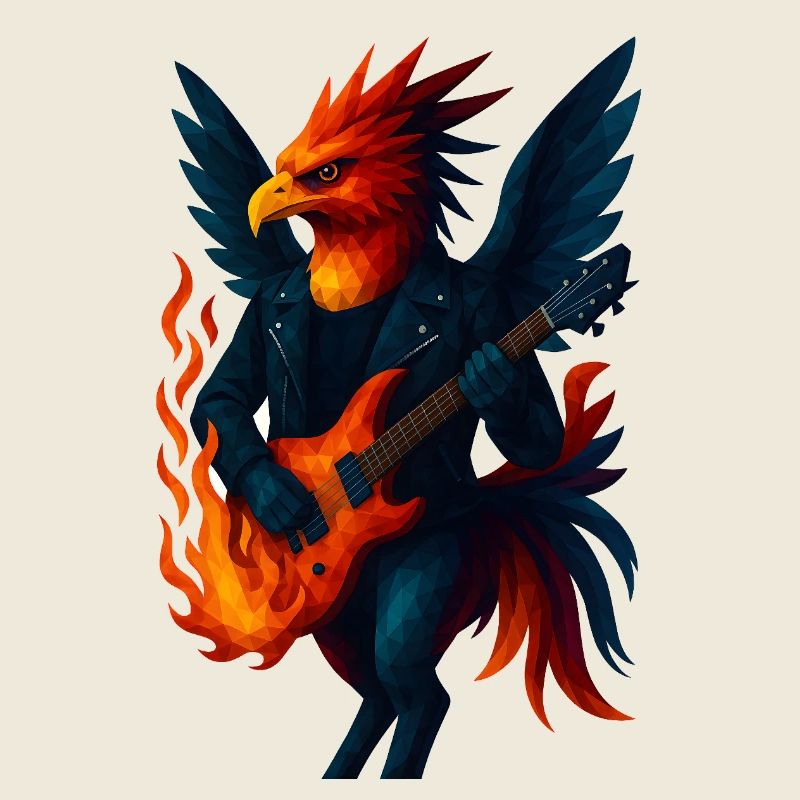 WPAP Stil Tiere - Phönix Gitarrist