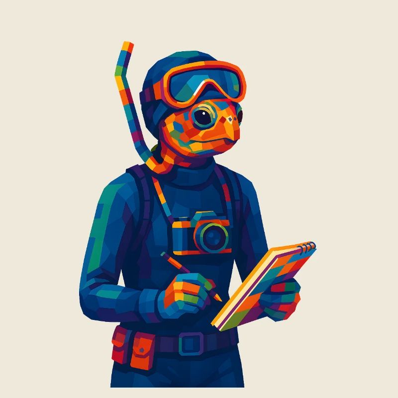 WPAP Polygon Style Animaux - Biologiste marin