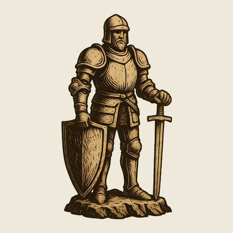 Knight in historical battle garb