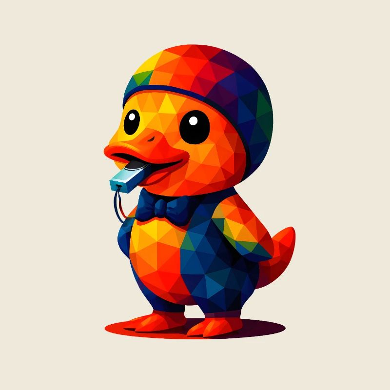 WPAP Polygon Kawaii Animals Style Baby Duck Trainer