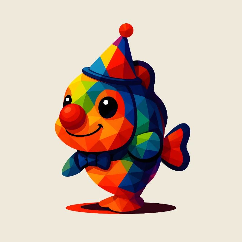 WPAP Polygon Kawaii Style Animaux Bébé Clownfish
