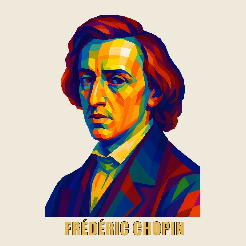 WPAP Polygon Porträt Frederic Chopin Komponist