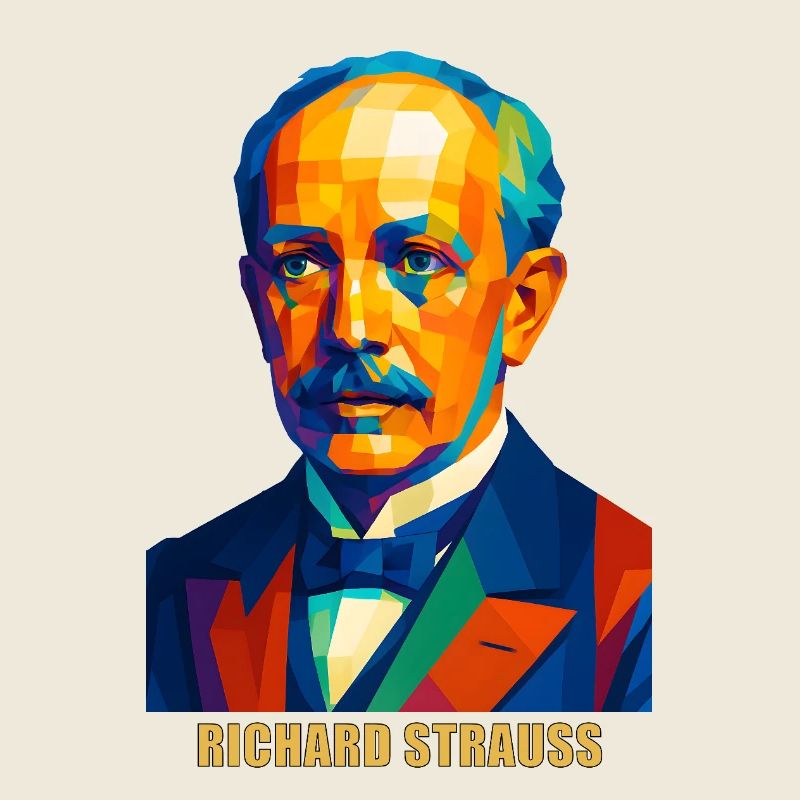 WPAP Polygon Porträt Richard Strauss Komponist