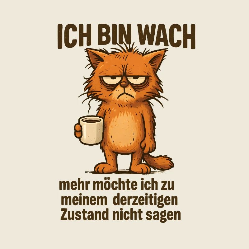 I'm awake coffee cat