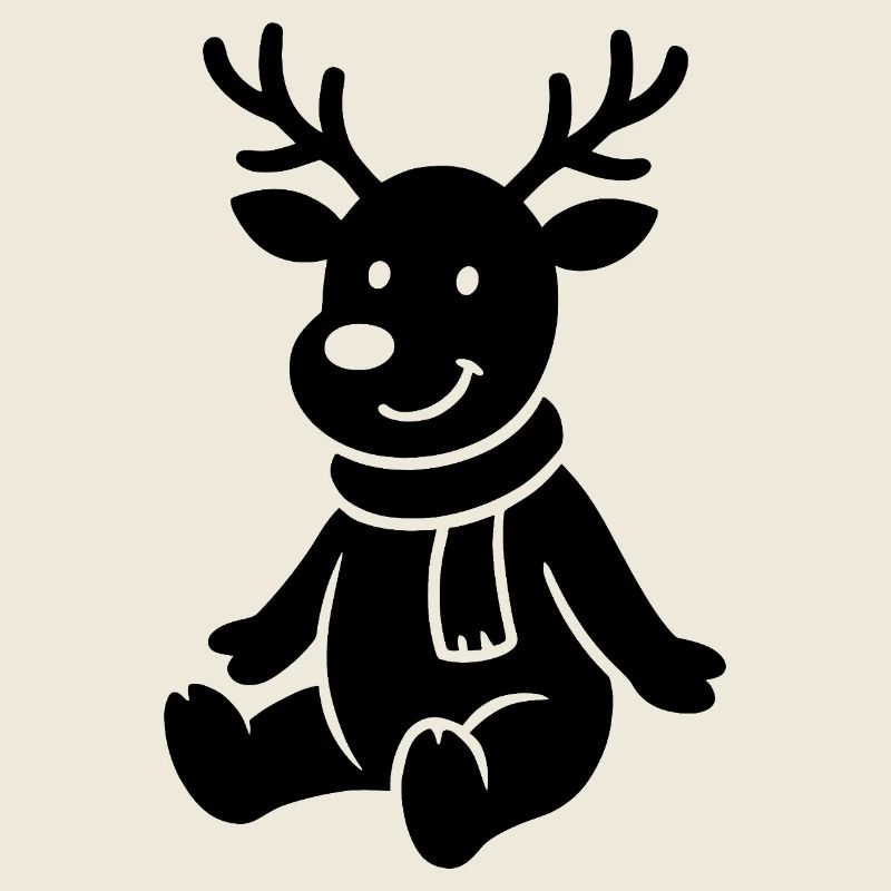 Cute Reindeer Silhouette Illustration