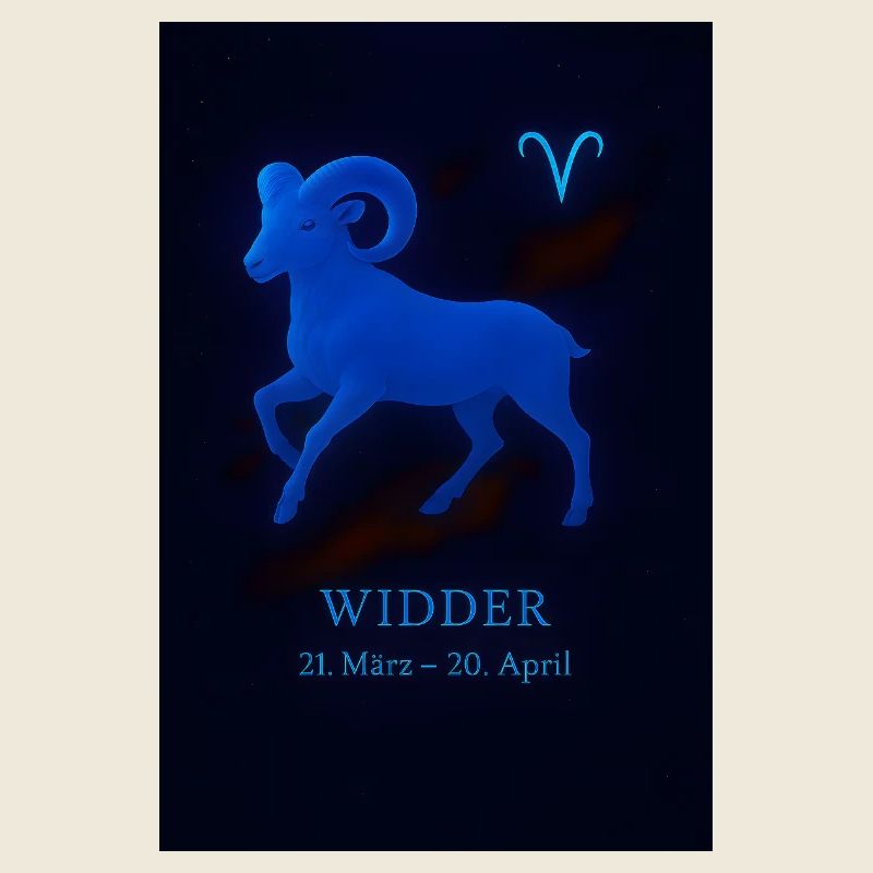 Widder Sternzeichen mit Himmelsmotiven
