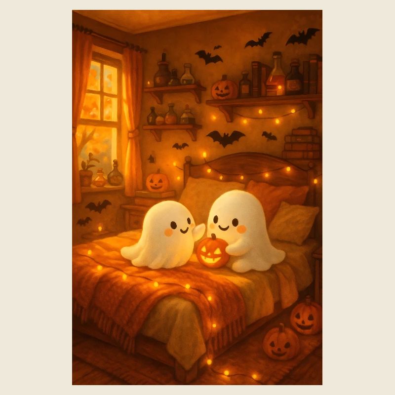 Autumn Ghosts Halloween Cute