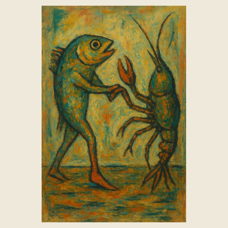 Abstract Fish Dance Art Print