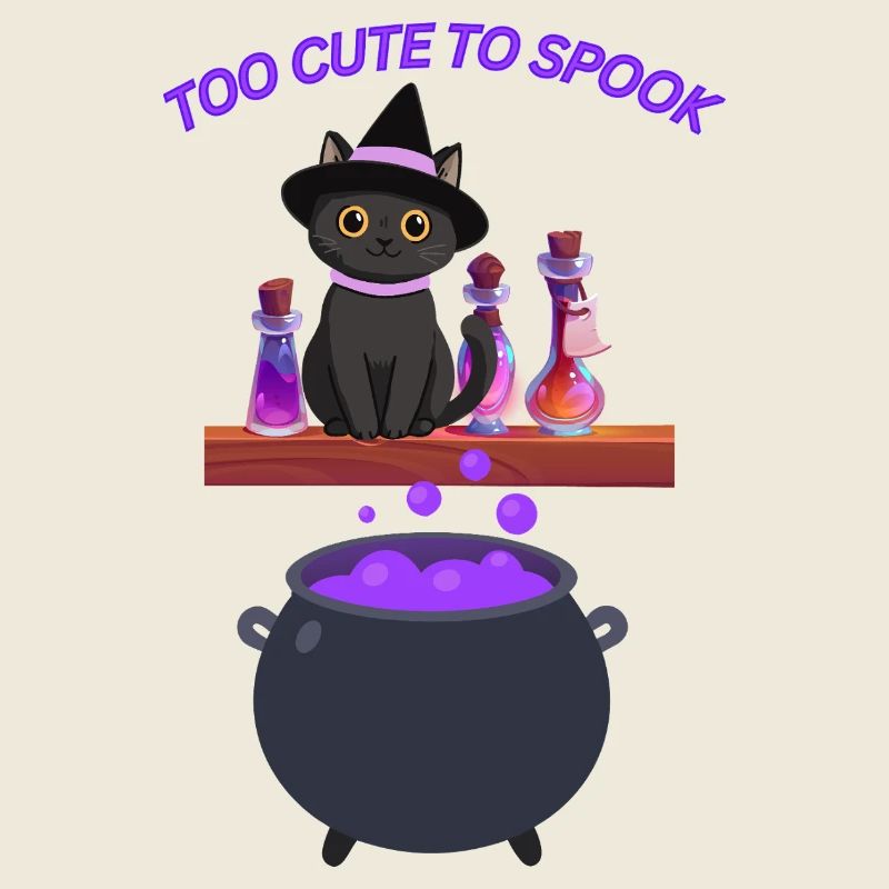 Cute witch cat with magic potion