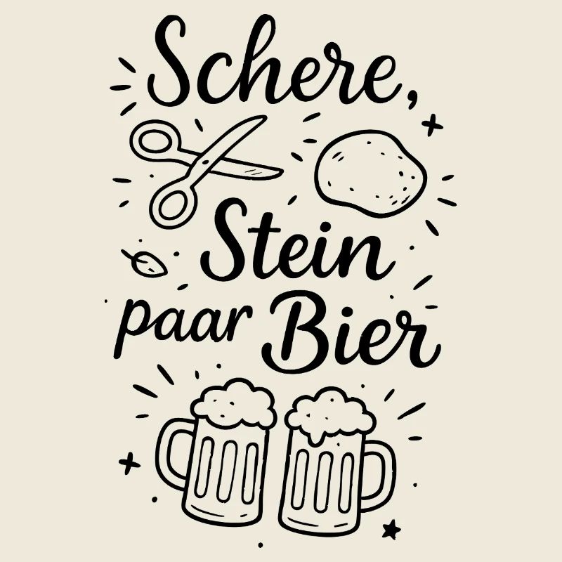 Schere Stein paar Bier – Lustiger Spruch Bierfan
