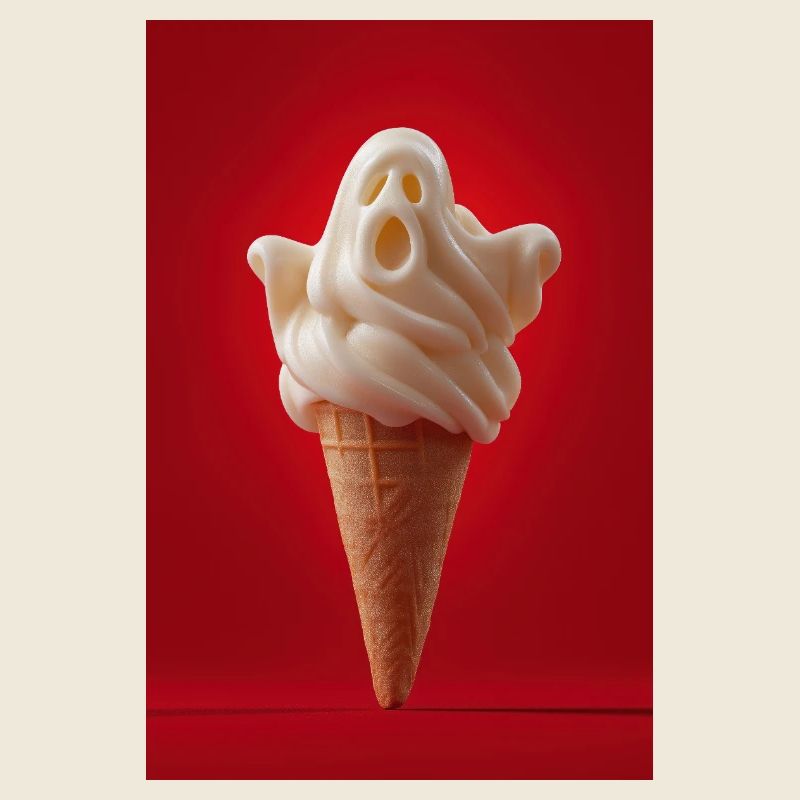 Cône de crème glacée fantôme effrayant