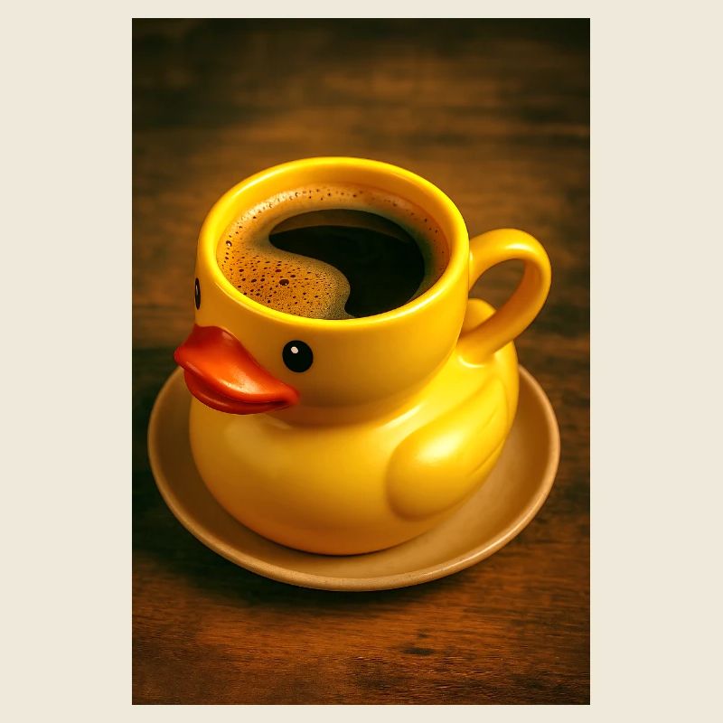 Canard de bain comme tasse à café