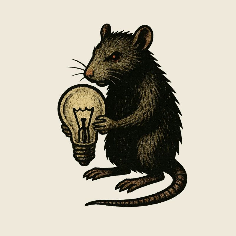 Rat with light bulb inventiveness