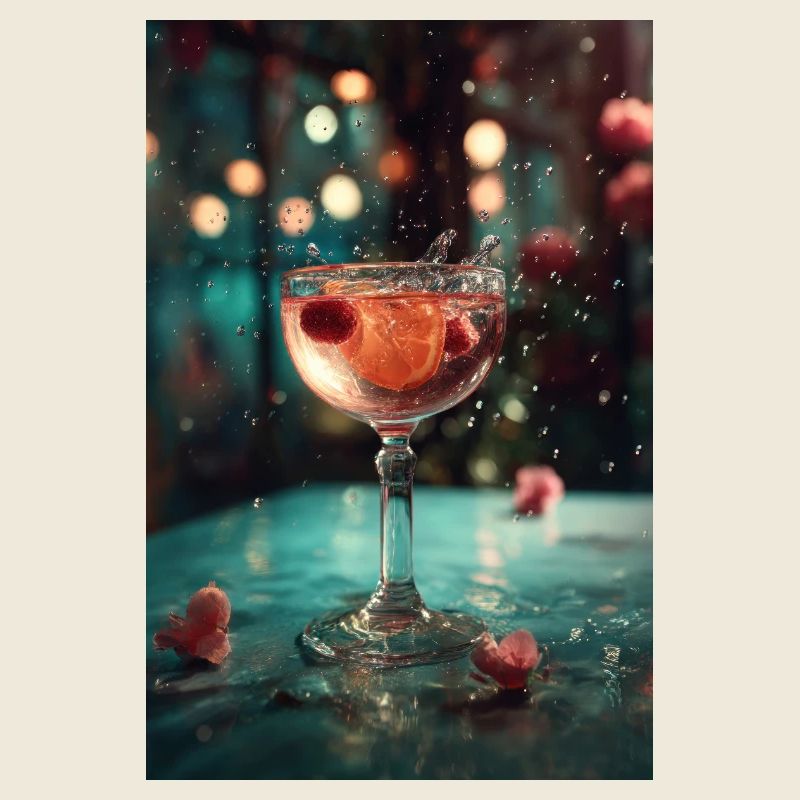 Fizzing Pink Citrus Cocktail