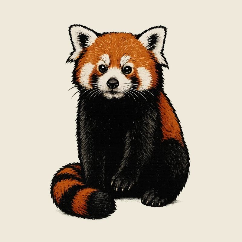 Red Panda Cuddle Illustration