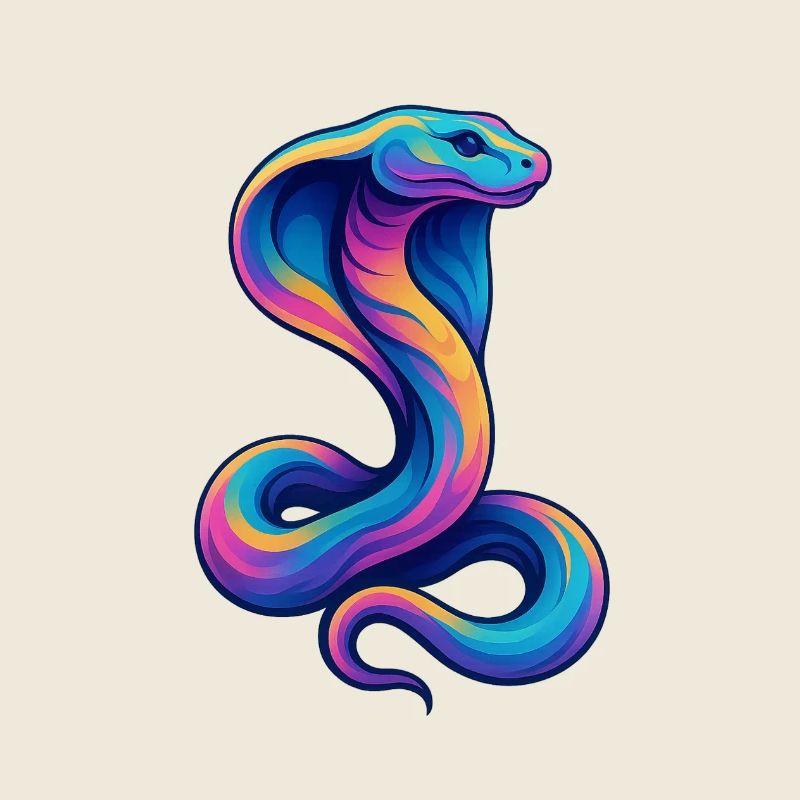 Serpent coloré dans une palette de néons