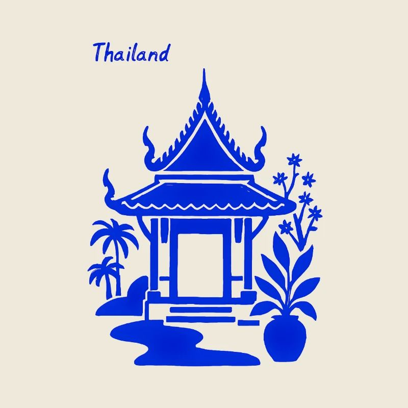 Blauer Thailändischer Pavillon