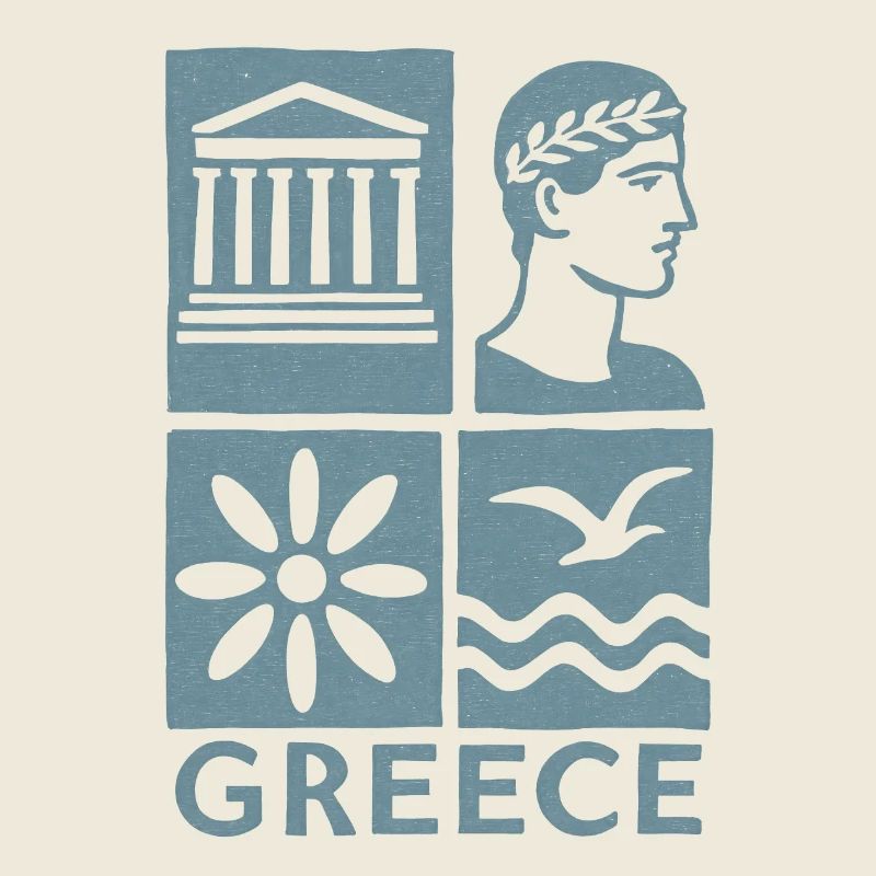 Conception des Carrés des Icônes de Grèce