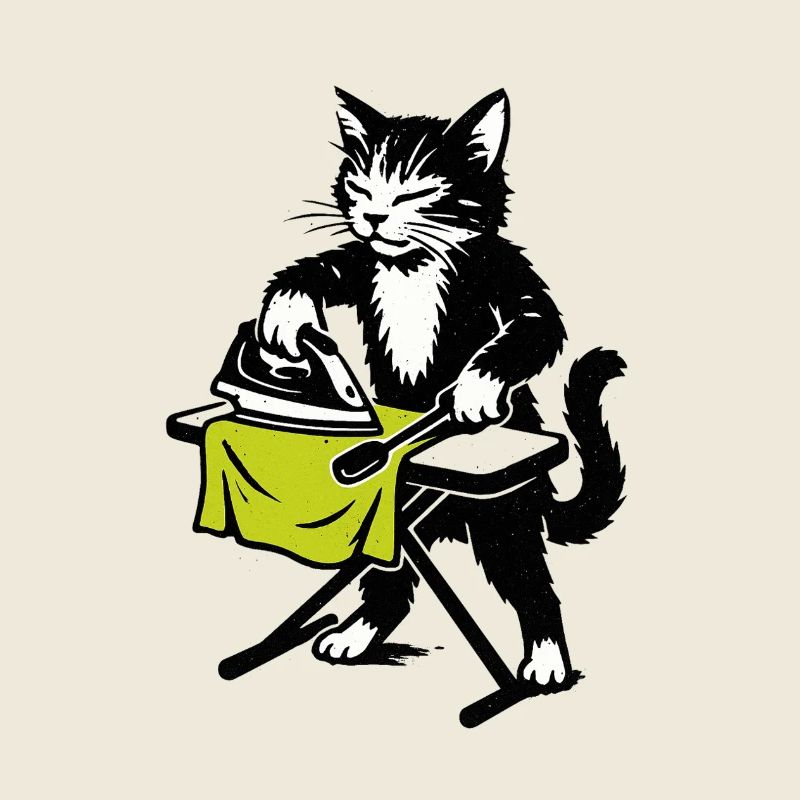 Chat à repasser : Chat farceur de la maison