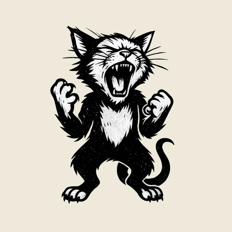 Angry Cat Stroke Style