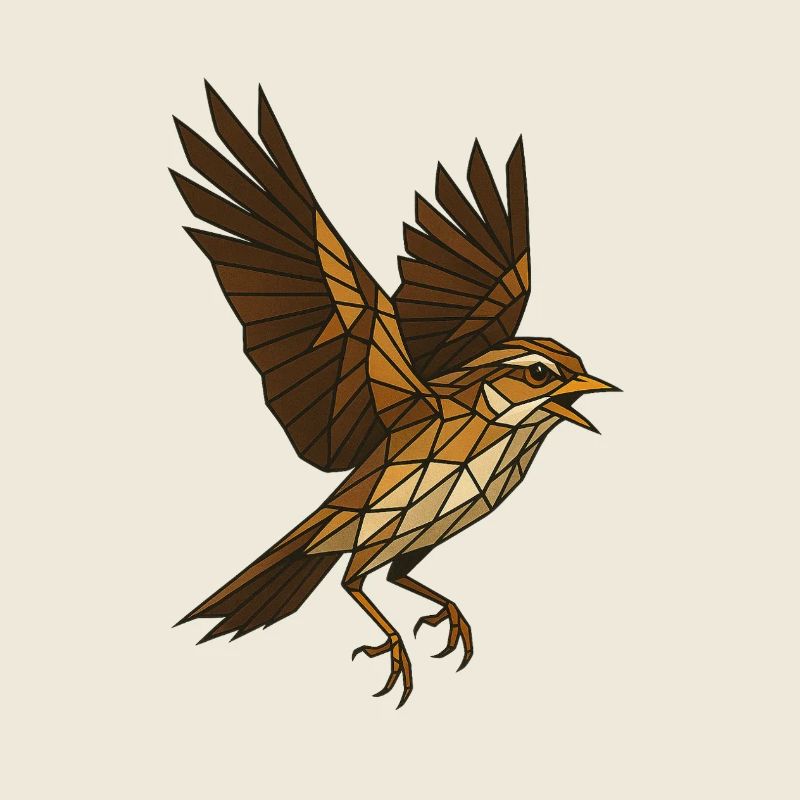 Geometrischer Vogel in Braun